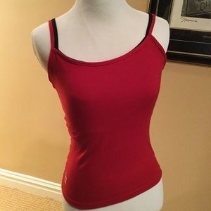 Deep red stretchy tank top